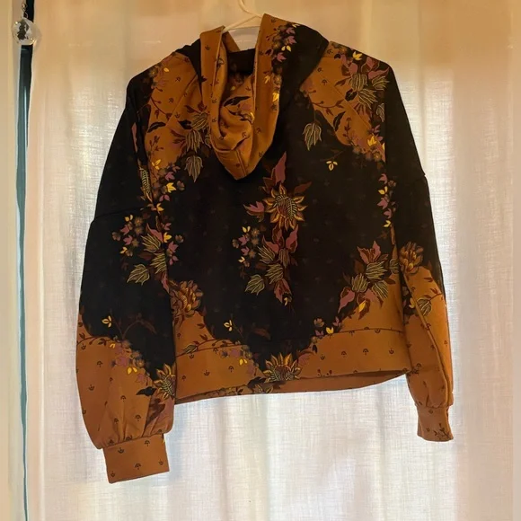 Floral Print Women's Hoodie - Black and Tan Anthro Scotch and Soda starwatcher - Picture 8 of 9